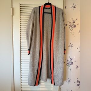 Scotch & Soda Long Grey Lambswool Sweater with Neon Trim